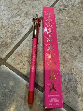 Jeffree Star Pink Lip Liner with Red Tip and Gold Accents